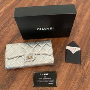 Authentic Silver Chanel Wallet
